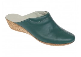 Saboti damă verzi din piele naturală, cu talpă tip pană și design slip-on comod – TEA5V